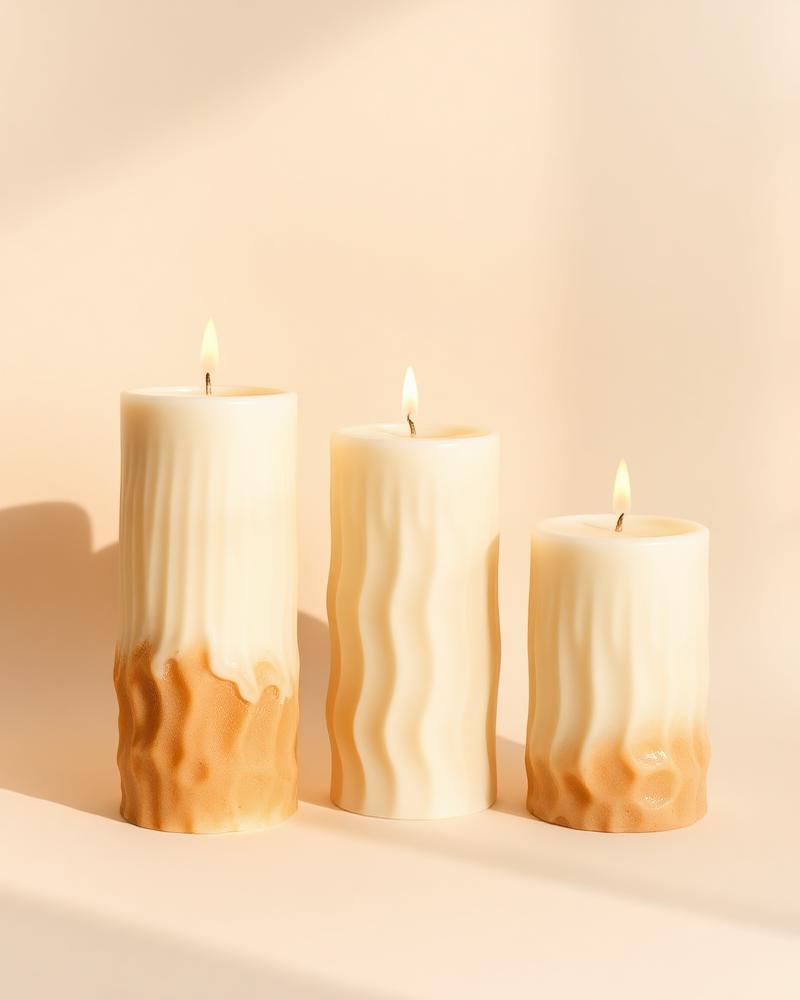 Sculpted Candle Trio