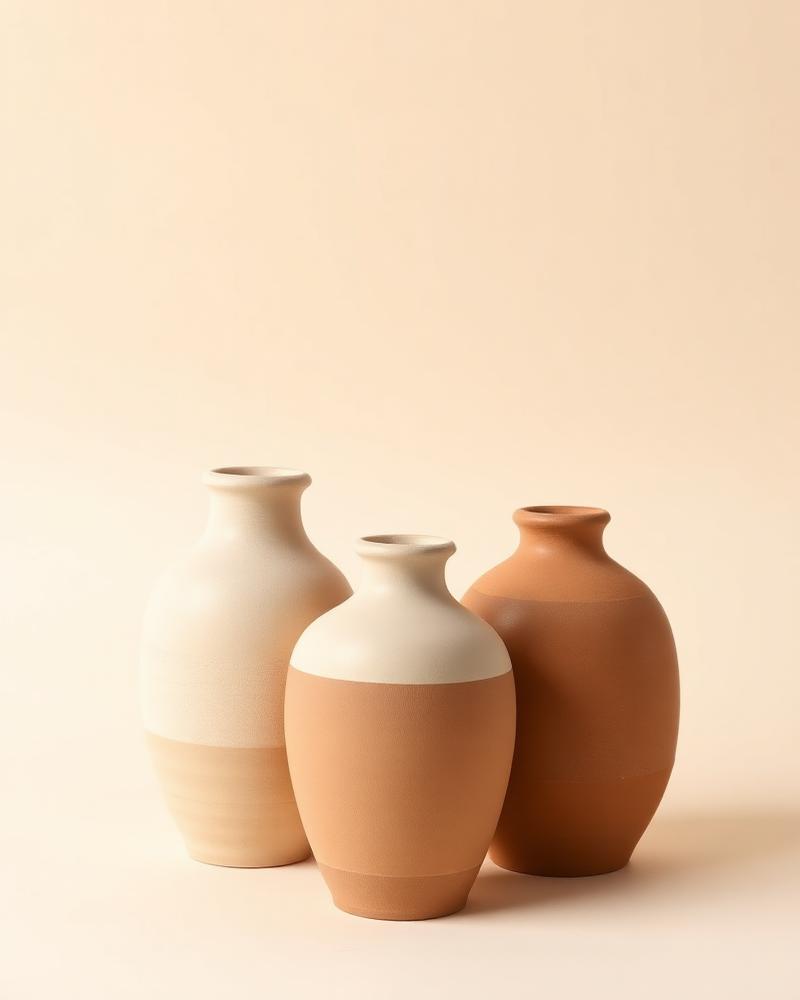Stoneware Vase Trio